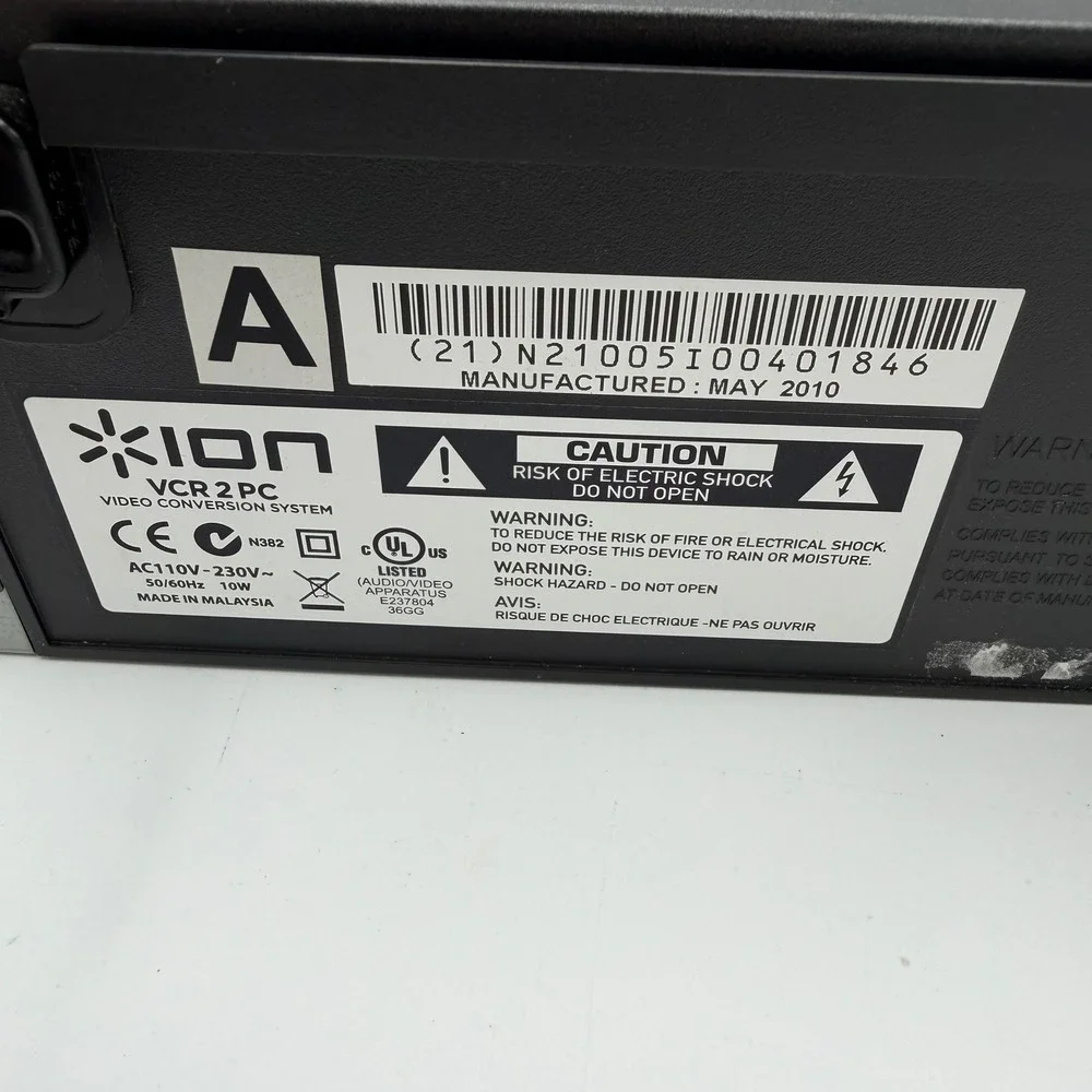 ION VCR 2 PC Video Conversion‎ System Black VHS to Digital Converter